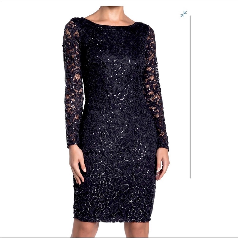 Black sequin Marina cocktail dress size 8